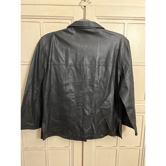 Saguaro size large womens black leather lightweight jacket - Picture 2 of 3